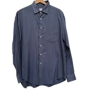 Armani Collezioni Blue Cotton Shirt Men’s L Made in Italy
